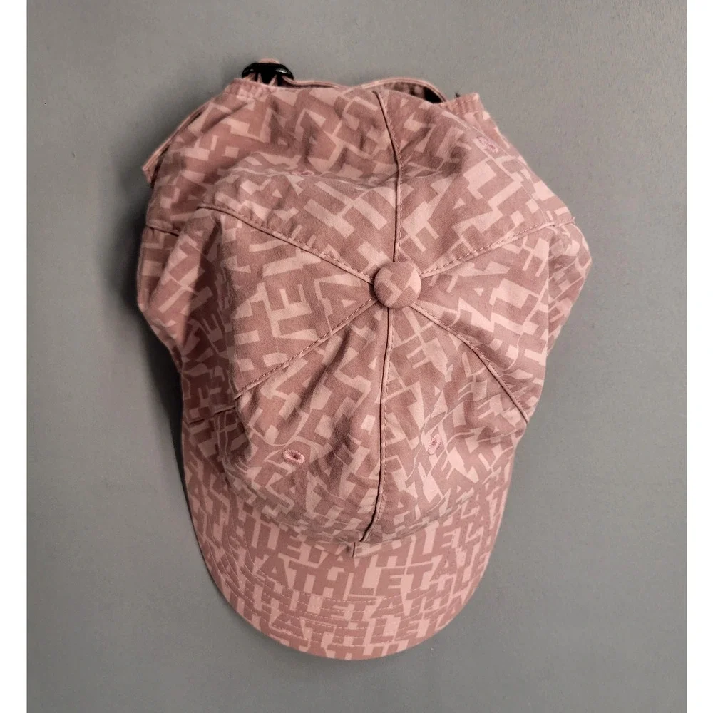 Athleta Hat Cap Strap Back Pink Athletic Logo Graphic Running Lightweight Womens